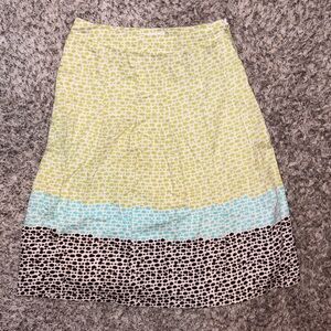 Harold’s Womens Tiered Dot Print A-Line Skirt - Green, Blue, Brown
